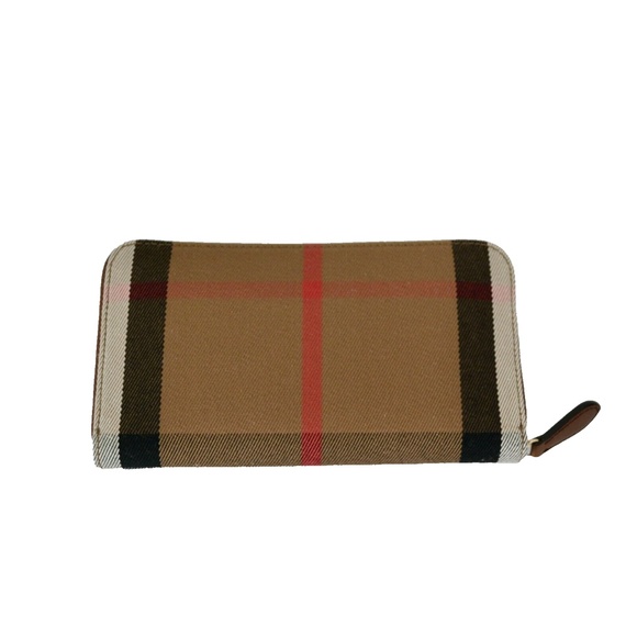 NWT BURBERRY HOUSE CHECK DERBY LEATHER ELMORE WALLET CLUTCH - Picture 7 of 13